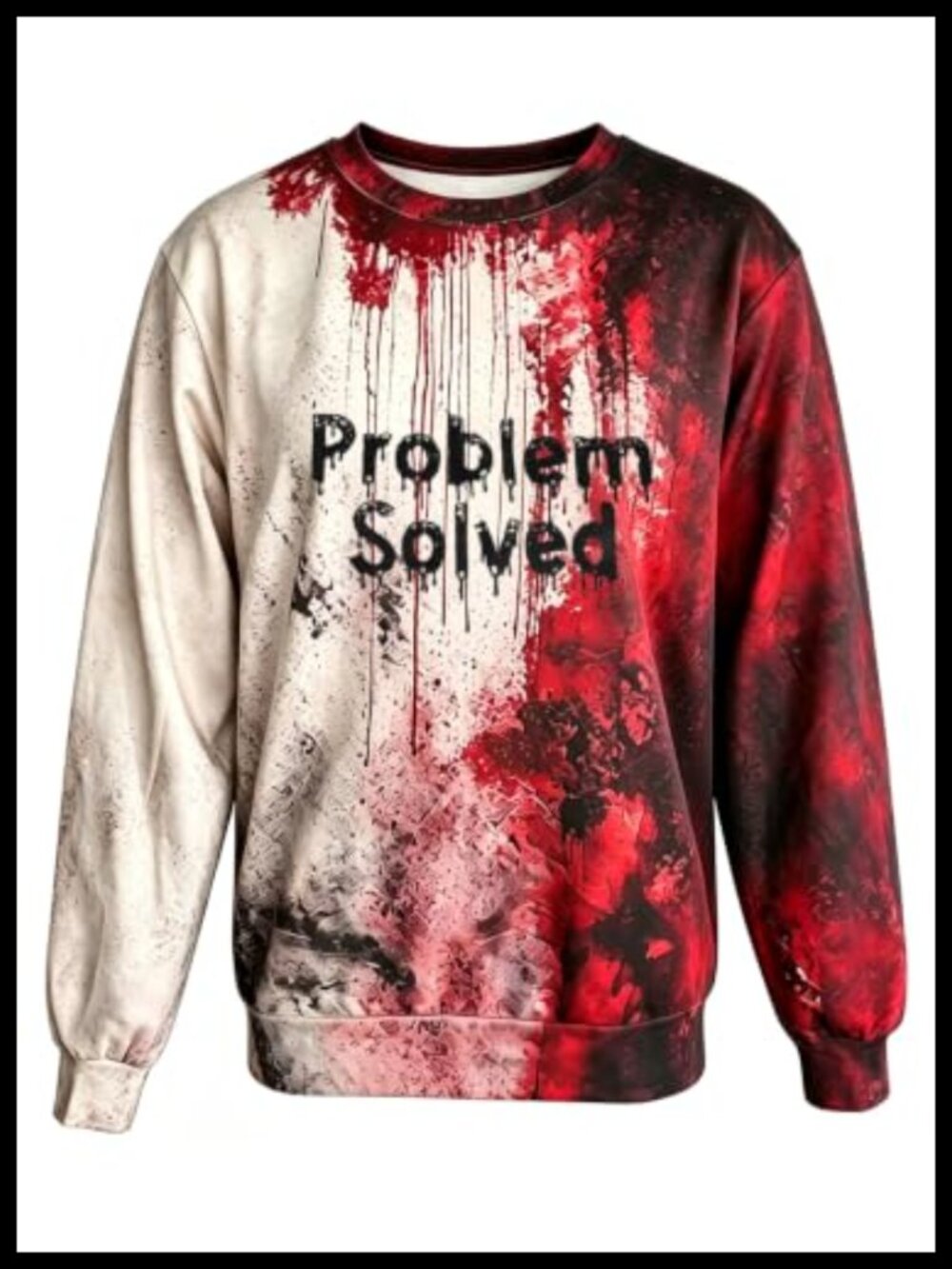 Problem Solved Bloody Halloween Sweatshirt Horror Graphic Pullover